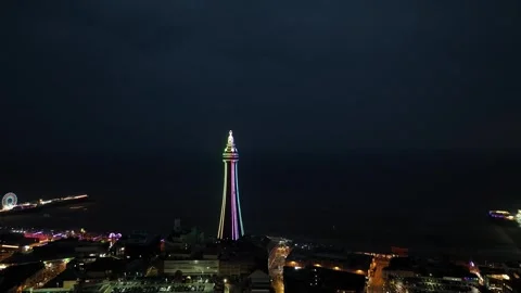 Blackpool at Night Stock Footage 286891860