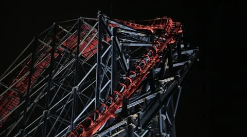 Blackpool Pleasure Beach Roller Coaster, UK Stock Footage 56854865