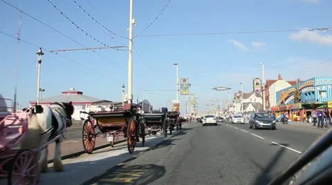 Blackpool Promenade in car Stock Footage 22251126