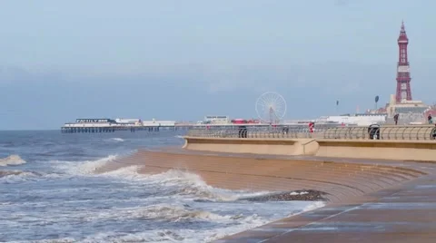 Blackpool Promenade with Tower. Stock Footage 49029530