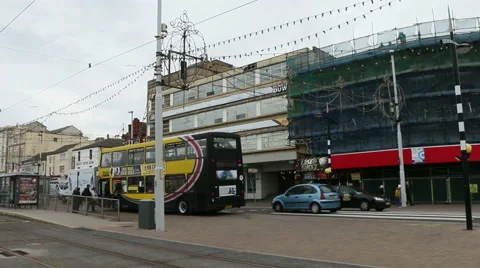 Blackpool sea front and traffic Stock Footage 47892830