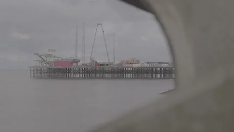 Blackpool South Pier, pull focus  Stock Footage 253076742