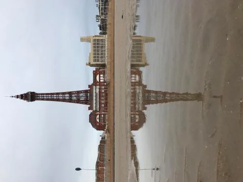 Blackpool Tower and Central Pier Ferris Wheel, Lancashire, England, UK Foto stock