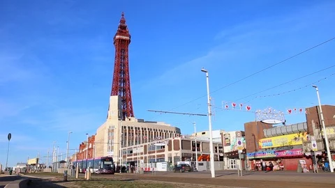 Blackpool Tower and Seafront Stock Footage 103173604