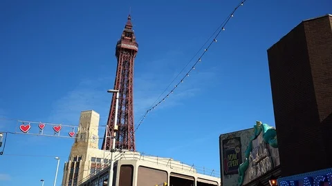 Blackpool Tower on a beautiful Summers day Stock Footage 105514238