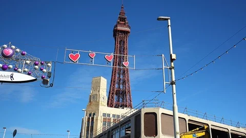 Blackpool Tower on a beautiful Summers day Stock Footage 105514284