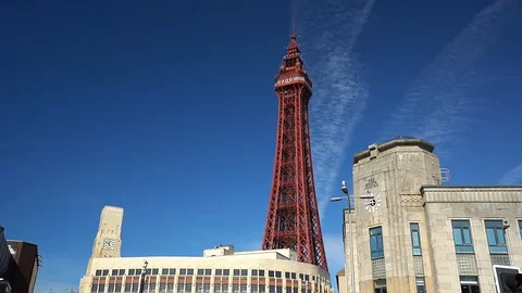 Blackpool Tower on a beautiful Summers day Stock Footage 105514762