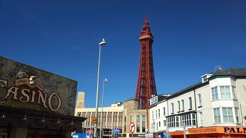 Blackpool Tower on a beautiful Summers day Stock Footage 106068493