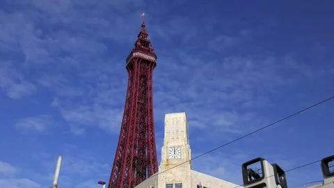 Blackpool Tower landmark England Britain Stock Footage 74151187