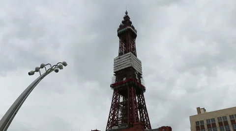 Blackpool tower pan up Stock Footage 48307850