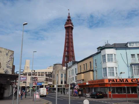 Blackpool Tower on Pleasure Beach in Blackpool Stock Photos