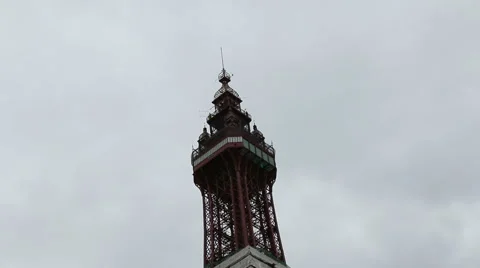 Blackpool tower tlit down shot hand held Stock Footage 47864610