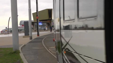 Blackpool tram going to Fleetwood Stock Footage 46591356