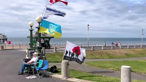 Blackpool, UK 02 Aug, 2024: War Memorial, Monument. Obelisk, Cenotaph Stock Footage 280776593