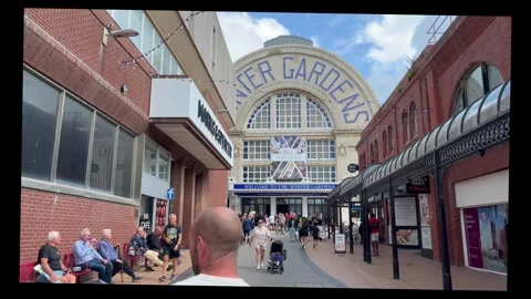 Blackpool, UK 03 Aug 2024: Punk Rockers_Welcome to the Winter Gardens. Stock Footage 280852214