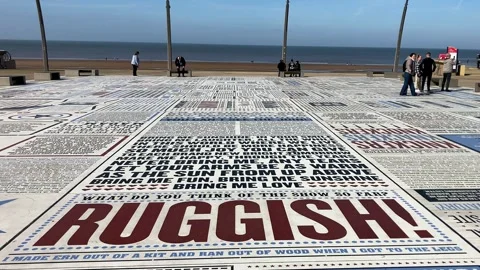 Blackpool, UK 03/31/2024 Tourists explore the Comedy Pavement Stock Footage 270422904