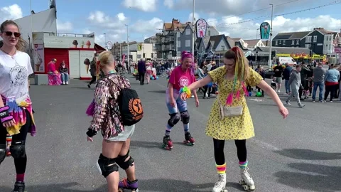 Blackpool, UK 08 June 2024: NHS Summer rainbow Pride festivities by the seaside. Stock Footage 277105207