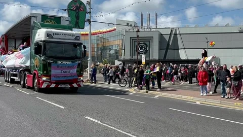 Blackpool, UK 08 June 2024: Summer rainbow Pride festivities by the seaside. Stock Footage 277105342