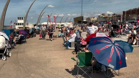 Blackpool, UK 2024 Aug 11;  Free seaside airshow on the seafront Stock Footage 281495862