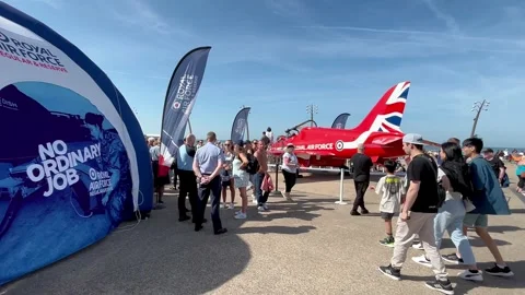 Blackpool, UK 2024 Aug 11;  Free seaside airshow on the seafront Stock Footage 281495872