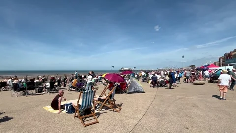 Blackpool, UK 2024 Aug 11; Free seaside airshow on the seafront Stock Footage 281500049
