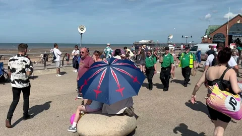 Blackpool, UK 2024 Aug 11; Free seaside airshow on the seafront Stock Footage 281500153