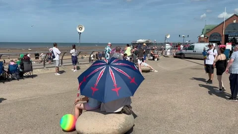 Blackpool, UK 2024 Aug 11; Free seaside airshow on the seafront Stock Footage 281500156