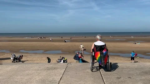Blackpool, UK 2024 Aug 11; Red Arrows_Free seaside airshow on the seafront Stock Footage 281558905