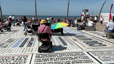 Blackpool, UK 2024 Aug 11; Red Arrows_Free seaside airshow on the seafront Stock Footage 281558908