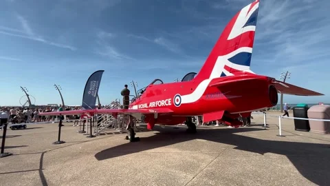 Blackpool, UK 2024 Aug 11; Red Arrows_Free seaside airshow on the seafront Stock Footage 281558909