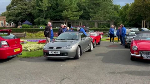 Blackpool, UK 2024 Aug 2024: Stanley Park. MG B Car Show 4k Video Stock Footage 282663202