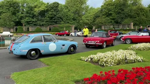 Blackpool, UK 2024 Aug 25: Stanley Park MG Cars Show. 4k video Stock Footage 282663203