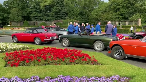 Blackpool, UK 2024 Aug 25: Stanley Park  Car Show. 4k video Stock Footage 282663204