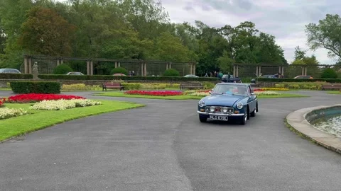 Blackpool, UK 2024 Aug 25: Stanley Park. MG B GT Car Show. 4k Video Stock Footage 282664180