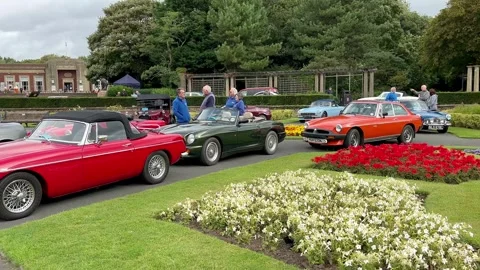 Blackpool, UK 2024 Aug 25: Stanley Park Classic Car Show. 4k Video Stock Footage 282697933