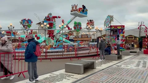 Blackpool, UK. 2024 Dec, 29; Promenade Christmas By The Sea celebrations Stock Footage 297311674