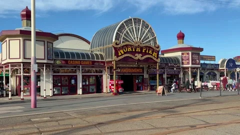 Blackpool, UK 2024 Oct 24; 1862 North Pier Amusements and attractions Video stock 289549089