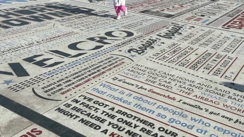 Blackpool, UK 2024 Oct 24;  Tourists explore the amusing Comedy Pavement Stock Footage 289549096