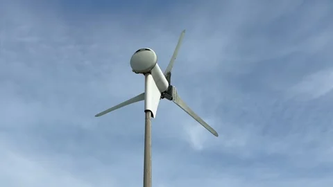 Blackpool, UK. 2025 AUG, 10; Small Wind Turbine in 4k Stock-Footage 314734725