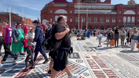 Blackpool, UK. 2025 Aug 11. Military Displays on the Comedy Carpet. 4K Video Stock Footage 314642220