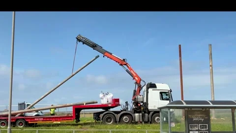 Blackpool, UK 30 Jul 2024; Huge illuminations displays being erected &amp; connected Stock Footage 280489425