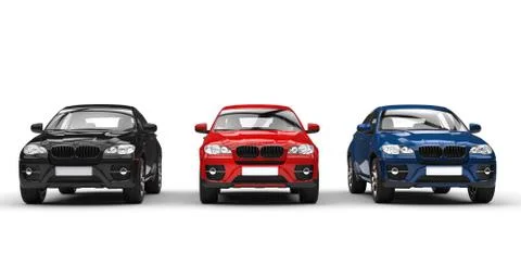 Black,Red,Blue SUV - Front View Illustrazione stock