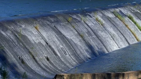 Blacks Weir flowing over Stock Footage