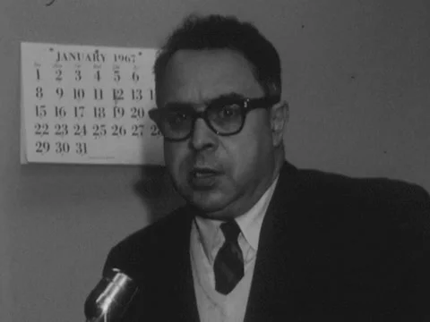 Blacksburg, VA - January 1967: Interview with Art Buchwald on satire Stock Footage 234358014