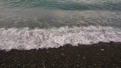 Blacksea Beach At Sundown Waves Rolling In Golden Sunlight Stock Footage 90043965