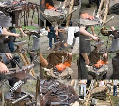 Blacksminth works traditional stack Fotos de archivo