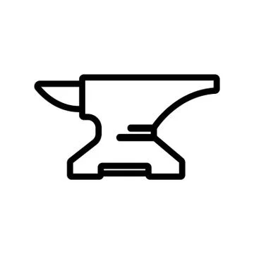 Blacksmith is an anvil icon vector. Isolated contour symbol illustration Stock Illustration