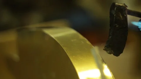 Blacksmith  artisan brass welder -1/8 Stock Footage 86534389
