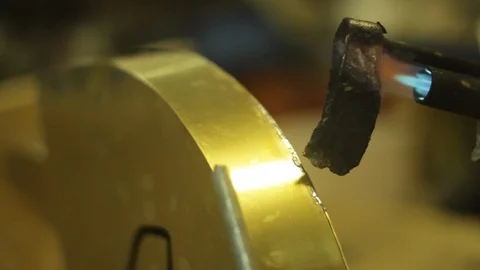 Blacksmith  artisan brass welder -2/8 Video stock 86534371