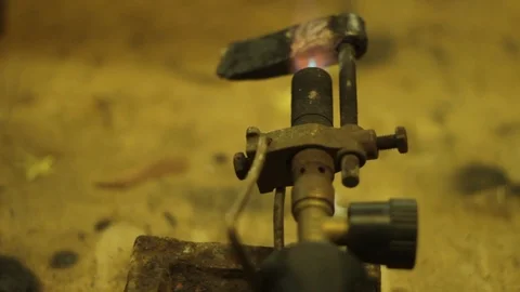 Blacksmith  artisan brass welder -6/8 Stock Footage 86533714